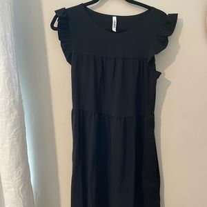 Super cute & fun ruffle black dress!